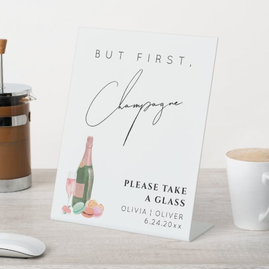 Aber das erste Zeichen der Champagner-Hochzeit Sockelschild (In SItu)
