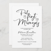 Aber das Minimalistische Brautparty des ersten Mim Einladung (Vorne/Hinten)