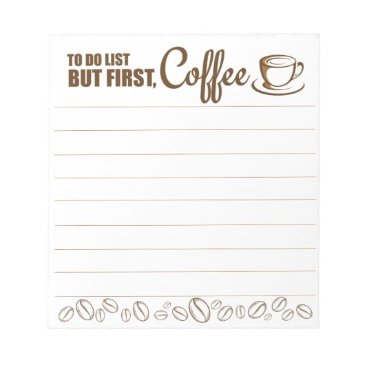 Aber der erste Coffee Notepad Notizblock (Vorderseite)