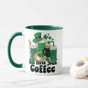 Aber der erste irische Kaffee: Eine St. Patrick's Tasse