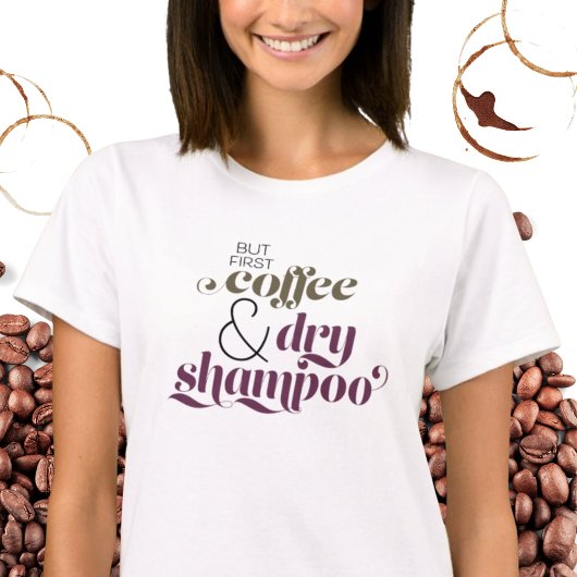 Aber der erste Kaffee Funny Zitat Typografie Grün T-Shirt