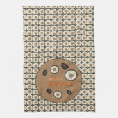 Aber der erste Kaffee Mattiert Donuts Brown Geschirrtuch (Vertikal)