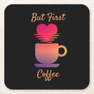 Aber der erste Kaffee Morgensonntags Kaffeeliebh Rechteckiger Pappuntersetzer