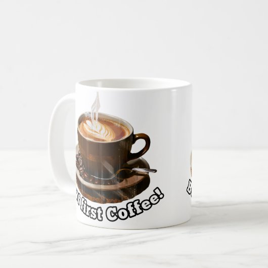 Aber der erste Kaffee! Mug Kaffeetasse (Vorderseite Links)