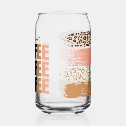 Aber der erste Kaffee rosa Leopard Druck Dosenglas (Rückseite)