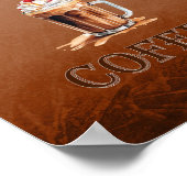 Aber der erste Kaffee rustikale lustige Poster (Ecke)