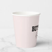 Aber der erste Kaffee Soft Pink einfach Pappbecher (Rechts)