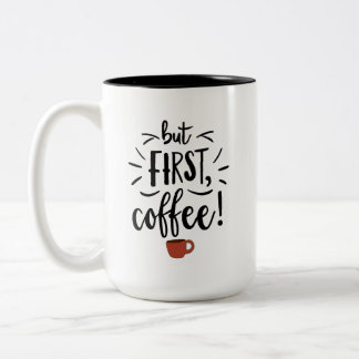 Aber der erste Kaffee Zweifarbige Tasse