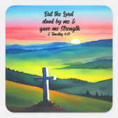 Aber der Herr stand an mir klebrig Quadratischer Aufkleber (Vorderseite)