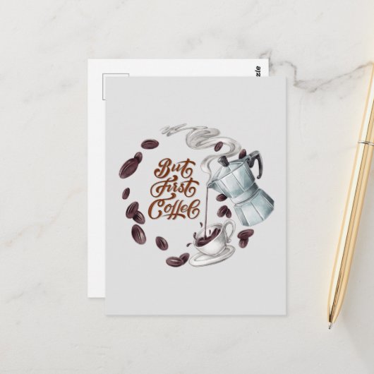 Aber die erste Postkarte (Vorderseite/Rückseite Beispiel)