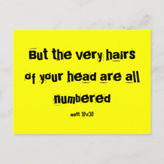 Aber die Haare Ihres Kopfes sind alle nummeriert.. Postkarte