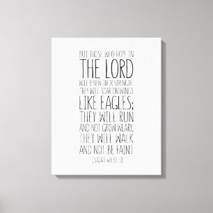 Aber diejenigen, die im Herrn hoffen, Jesaja 40:30 Leinwanddruck