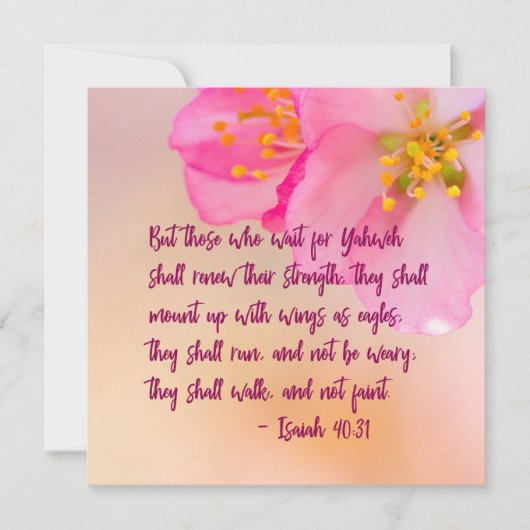 Aber diejenigen, die warten Christlich florale Ins (Vorderseite)