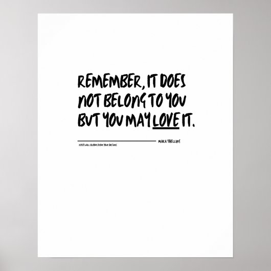 "Aber du kannst es Liebe geben." Poster (Vorne)