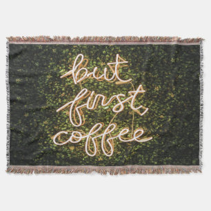 Aber erst Kaffee, Neonlicht Zitat Sprichwort Decke