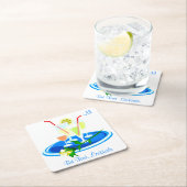 Aber erste Cocktails trinken Zitat Spaß Spaß Rechteckiger Pappuntersetzer (Vor Ort)