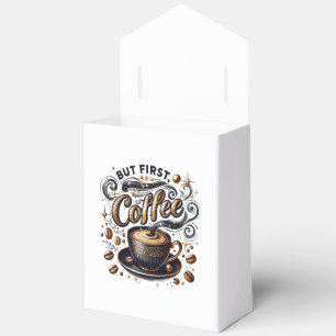 Aber erste Kaffeekunst - Stilvolles Gold Design Geschenkschachtel