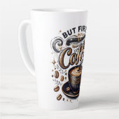 Aber erste Kaffeekunst - Stilvolles Gold Design Milchtasse (Linke Ecke)