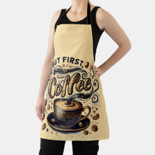 Aber erste Kaffeekunst - Stilvolles Gold Design Schürze