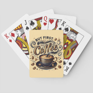 Aber erste Kaffeekunst - Stilvolles Gold Design Spielkarten