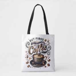 Aber erste Kaffeekunst - Stilvolles Gold Design Tasche