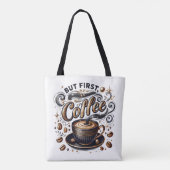 Aber erste Kaffeekunst - Stilvolles Gold Design Tasche (Rückseite)