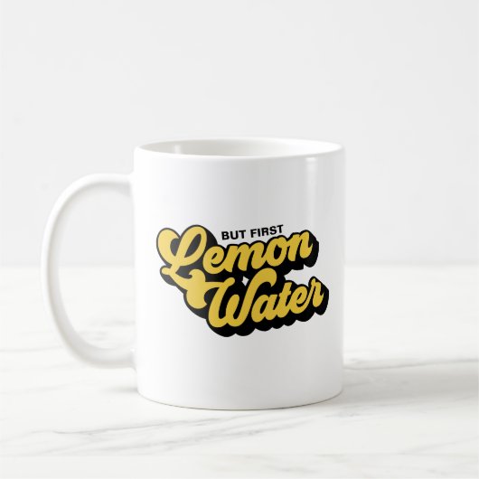 Aber erste Lemon Water Retro-Stil gelbe Tasse (Links)