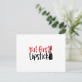 Aber Erste Lipstick - Coole Make-up Postkarte (Stehend Vorderseite)