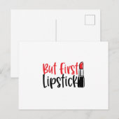Aber Erste Lipstick - Coole Make-up Postkarte (Vorne/Hinten)