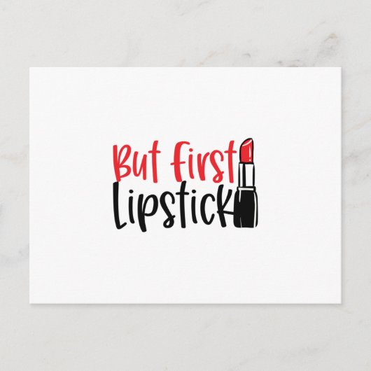 Aber Erste Lipstick - Coole Make-up Postkarte (Vorderseite)