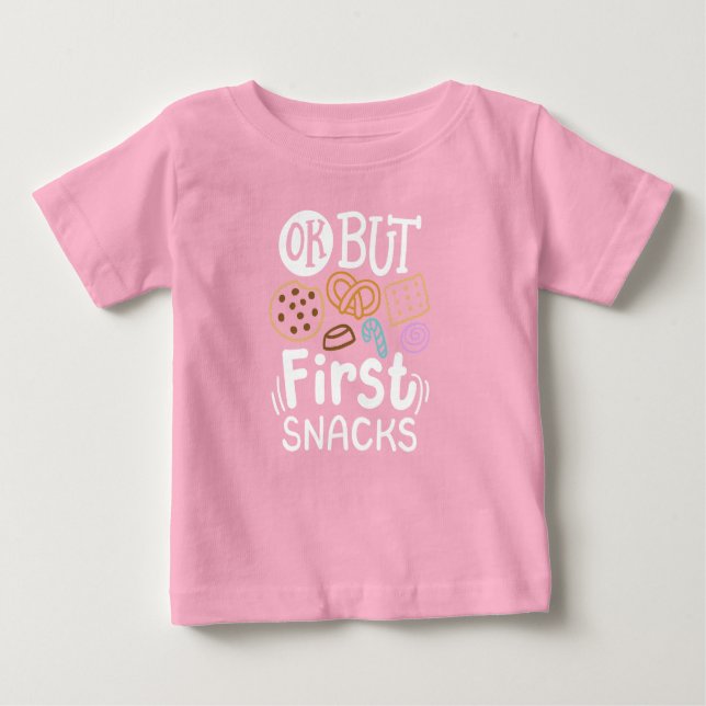Aber erste Snacks Baby T-shirt (Vorderseite)
