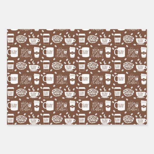 ABER ERSTENS, KAFFEE SET WRAPPING PAPIER SHEETS (Vorderseite)