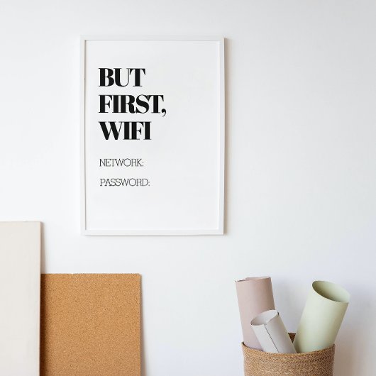 ABER ERSTENS: Wifi mit benutzerdefiniertem Netzwer Leinwanddruck