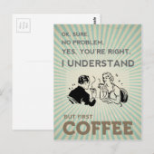 ABER ERSTER KAFFEE POSTKARTE (Vorne/Hinten)