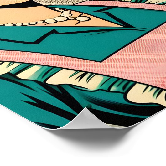 Aber First Coffee 50er Comic Kochkunst Poster (Ecke)