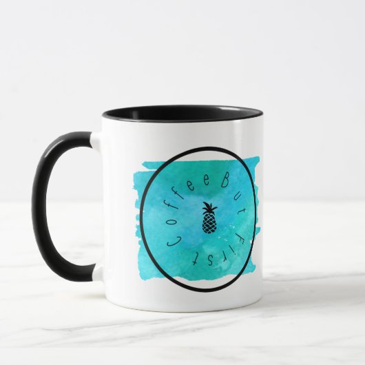 Aber First Coffee Blue Design Tasse (Links)
