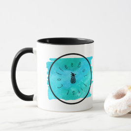 Aber First Coffee Blue Design Tasse
