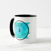 Aber First Coffee Blue Design Tasse (Vorderseite Links)