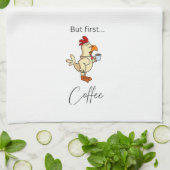 Aber First Coffee Funny Chicken Kittuch Geschirrtuch (Gefaltet)