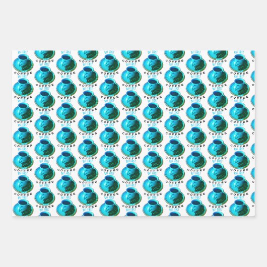 Aber First Cup und Saucer Coffee Liebhaber Geschenkpapier Set (Vorderseite)