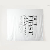 Aber First Mimosas | Hintergrund des Brautparty Wandteppich (Vorderseite (Horizontal))