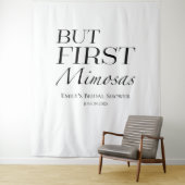 Aber First Mimosas | Hintergrund des Brautparty Wandteppich (Beispiel)