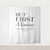 Aber First Mimosas | Hintergrund des Brautparty Wandteppich (Vorderseite)