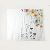 Aber First Mimosas | Hintergrund des Brautparty Wandteppich (Vorderseite (Horizontal))