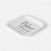 Aber First Mimosas | Schwarz-Weiß-Brautparty Pappteller (Gewinkelt)