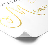 Aber First Mimosas White Floral Gold Poster (Ecke)