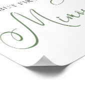 Aber First Mimosas White Floral Green Poster (Ecke)