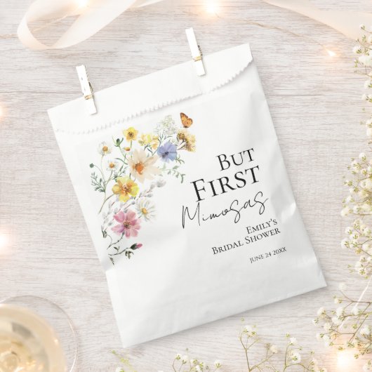 Aber First Mimosas | Wildblume Boho Brautparty Geschenktütchen (Ausgeschnitten)