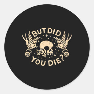 Aber hast du das Retro Skull Tattoo Gym Funny Work Runder Aufkleber