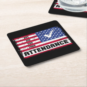 Aber hast du die amerikanische Flagge des Lehrers Rechteckiger Pappuntersetzer